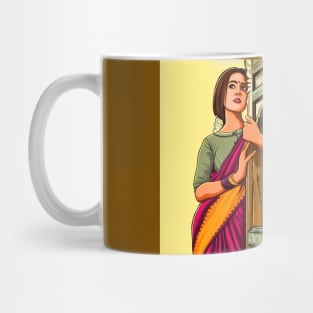 Elegant Indian Beauty in Saree - Indian woman - Desi Girl Mug